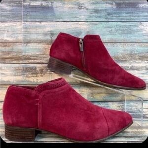 Vince Camuto Red Suede Ankle Booties